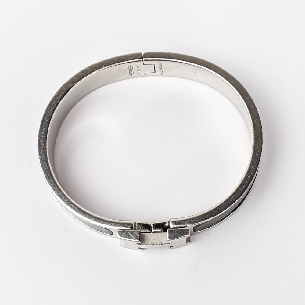 SOLD Hermes Black Silver Clic Clac Bracelet PM - Picture 4 of 7